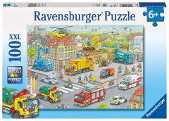 RAV105588 - Puzzle de 100 Pièces sur les véhicules dans la ville