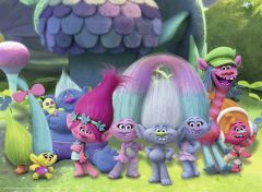 RAV10928 - Puzzle de 100 Pièces du dessin animé les Trolls Dimensions : 49 x 36 cm