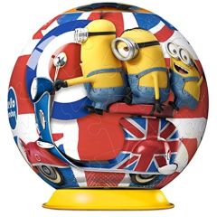 RAV11914/01 - Puzzle 3D de 54 Pièces du dessin animé Les MINIONS - Sur un scooter Diamètre : 7 cm