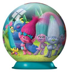 RAV12197 - Puzzle en 3D de 72 Pièces du dessin animé Les TROLLS Diamètre de 13 cm