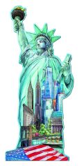 RAV16151 - Puzzle de 1000 Pièces Silhouette de la Statue Liberté à NEW YORK Dimensions : 47 x 107 cm