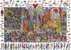 RAV19069 - Puzzle de 1000 Pièces Times square par James RIZZI Dimensions : 70 x 50 cm
