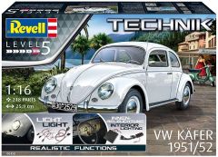 REV00450 - Voiture berline VOLKSWAGEN Beetle de 1951/1952 option kit éclairage inclu en kit à peindre et à assembler peinture et colle non incluses