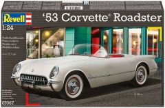 REV07067 - Voiture cabriolet CHEVROLET Corvette Roadster de 1953 en kit à peindre et à assembler peintures et colle non incluses