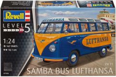 REV07436 - Mini bus VOLKSWAGEN T1 Samba Bus aux couleurs de la Lufthansa en kit à peindre et à assembler peinture et colle non incluses