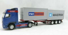 CON46124 - Camion NOOTEBOOM VOLVO FH16 4x2 avec remorque porte container 3 essieux et container 20 pieds P&O&MAERSK