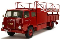 SCH081 - Camion 4x2 porteur porte voiture MAN 635 marquage PORSCHE modèle en résine édité à 2000 pièces