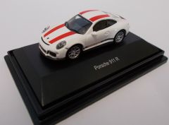 SCH26299 - Voiture de sport PORSCHE 911 R couleur blanche avec des bandes rouges