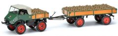 SCH3130 - Camion agricole UNIMOG MERCEDES U401 et une remorque et chargement