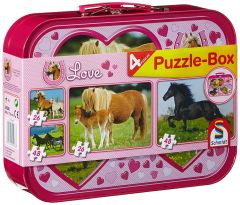 SCM55588 - Coffret de 4 puzzles 2x48 pièces et 2x26 pièces sur les Chevaux