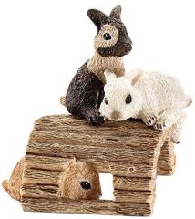 SHL13748 - Figurine de l'univers des animaux de la ferme - Jeunes lapins, jouant