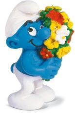 SHL20469 - Figurine de l'univers des SCHTROUMPFS - Schtroumpf avec son bouquet de fleurs