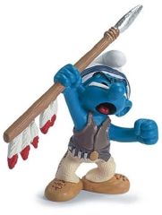 SHL20550 - Figurine de l'univers des SCHTROUMPFS - Indien avec javelot