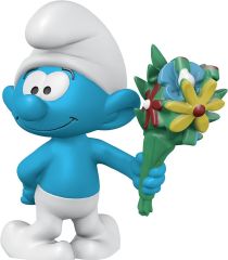 SHL20798 - Figurine de l'univers des SCHTROUMPFS - Schtroumpf avec bouquet de fleurs