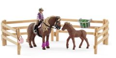 SHL42363 - Figurines de l'univers des chevaux - Cavalière avec poneys Islandais