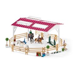 SHL42389 - Accessoires de l'univers des chevaux - École d'équitation avec cavalière, Chevaux et accessoires