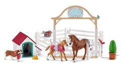 SHL42458 - Figurine et accessoires de l'univers HORSE CLUB - Chevaux invités d'Hannah avec chien Ruby