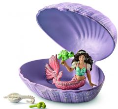 SHL70562 - Figurine de l'univers BAYALA - Sirène avec bébé tortue dans un coquillage