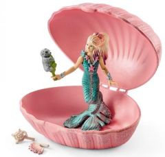 SHL70564 - Figurine de l'univers BAYALA - Sirène avec bébé phoque dans un coquillage