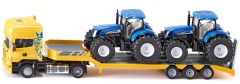 SIK1984 - Camion 4x2 SCANIA  et  remorque porte engins 3 essieux avec  2  tracteurs NEW HOLLAND T7070