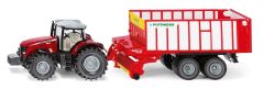 SIK1987 - Tracteur MASSEY FERGUSSON 8690 avec remorque POTTINGER Jumbo 6010 autochargeuse