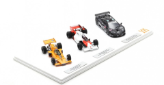 SPASP529 - Ensemble de 3 voitures – McLAREN Triple Couronnes 1er Indy 500 1974 - GP Monaco 1984 - 24H Le Mans 1995