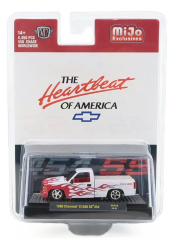 M2M-31500MJS58 - Voiture de 1990 blanches avec flammes rouges - CHEVROLET C1500 SS454 Pick-up