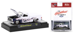 M2M-31500MJS59 - Voiture de 1980 blanche avec flammes bleues - CHEVROLET Silverado Pick-up