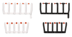 HER054843 - 80 voyants lumineux de couleur orange avec socles noirs et blancs