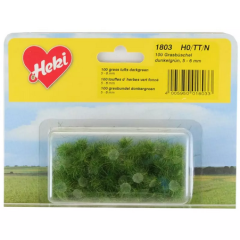 HEK1803 - Décor pour diorama - 100 Touffes d'herbe couleur vert foncé de 5 à 6mm