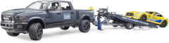BRU2504 - Véhicule 4x4 - Dodge RAM 2500 avec remorque porte voiture et voiture