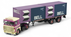 TEK86897 - Camion avec porte container 2x 20 pieds 2 essieux DE WILDE – SCANIA 140 4x2