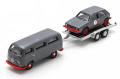 SCH87U00067 - Bus avec remorque portant une VOLKSWAGEN Golf I GTI – VOLKSWAGEN T2