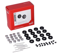 HER054973 - 8 jeux - Pneus et essieux avant en deux parties noir et chrome