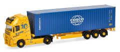 HER319898 - Camion avec porte container 3 essieux ACARGO MEYER & MEYER – COSCO – VOLVO FH GL XL 2020 4x2
