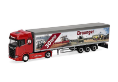 HER927093 - Camion avec remorque à plancher coulissant 3 essieux BRAUNGER – SCANIA CS 20 HD 4x2