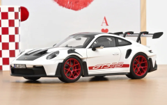 NOREV187373 - Voiture de 2022 de couleur blanc et rouge pyro - PORSCHE 911 GT3 RS Pack Weissach