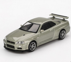 MGT01003-R - Voiture de 2002 de couleur or - NISSAN Skyline GT-R R34 VSPEC II Nur Millenium Jade RHD