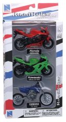NEW67015B - Set de 3 motos différentes marque KAWASAKI YAMAHA ET HONDA