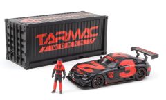T64-008-4A3R - Voiture avec container et figurine de couleur rouge et noir - MERCEDESAMG GT3 #3 2018