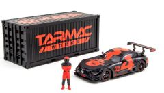 T64-008-4A4R - Voiture avec container et figurine de couleur noire et rouge - MERCEDES AMG GT3 #4 2018