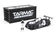 T64-008-4A4W - Voiture avec container et figurine de couleur noir et blanche - MERCEDES AMG GT3 #4