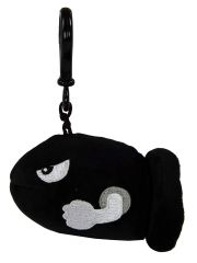 T12947 - Clip Peluche à accrocher partout - MARIOKART Bullet Bill de couleur Noir