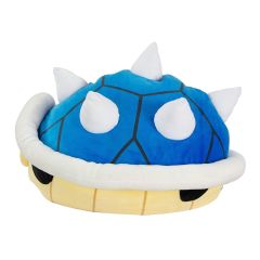 T12956 - Grande Peluche MARIOKART de couleur Bleu et Blanche - Carapace à épines