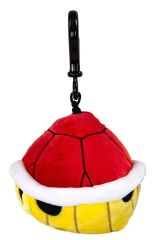 T12952 - Clip à accrocher partout MARIOKART - Peluche Carapace de couleur Rouge