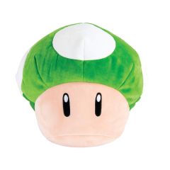 T12971 - Grande Peluche MARIO KART de couleur Verte et Blanche - Champignon