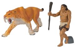 T16053 - Figurines articulées de l'univers d'ANIA - Tigre à dents de sabre et homme des cavernes