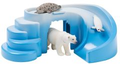 T16061 - 3 Figurines articulées de l'univers d'ANIA - un Ours polaire et un phoque avec son petit