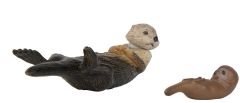 T16075 - Figurine articulée de l'univers d'ANIA - Loutre de mer et son petit