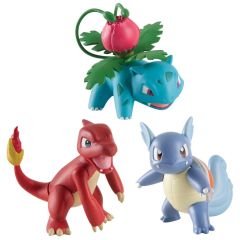 T18524D-02 - 3 POKEMON Prêt pour le combat ! Herbizarre - Reptincel - Carabaffe